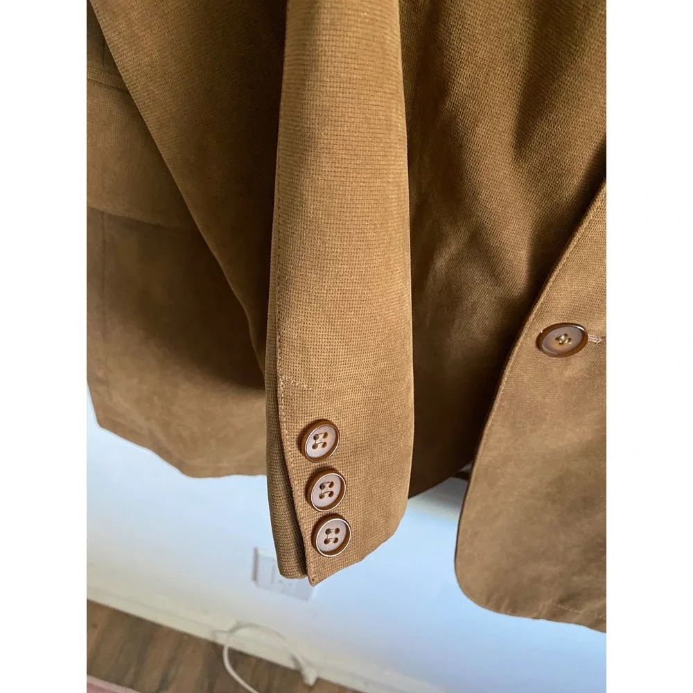 Mac Mor Mens Faux Suede Blazer‎ Sport Coat Brown Large Made in Canada 1507